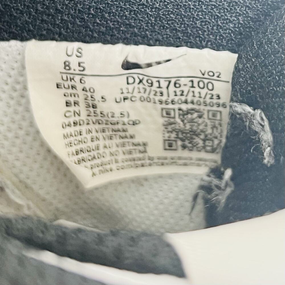 Nike Court Vision Low Next Nature White Navy Women 8.5 DX9176-100 Sneakers EU 40 - Picture 6 of 10